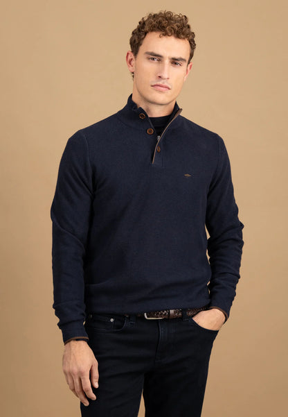 Fynch Hatton Troyer Button 1/4 Zip - Dark Ivy