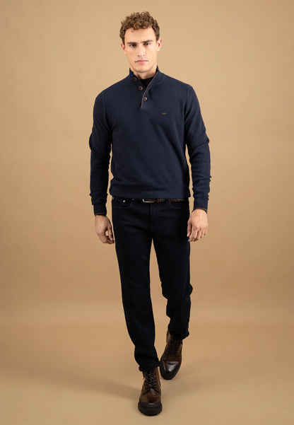 Fynch Hatton Troyer Button 1/4 Zip - Dark Ivy