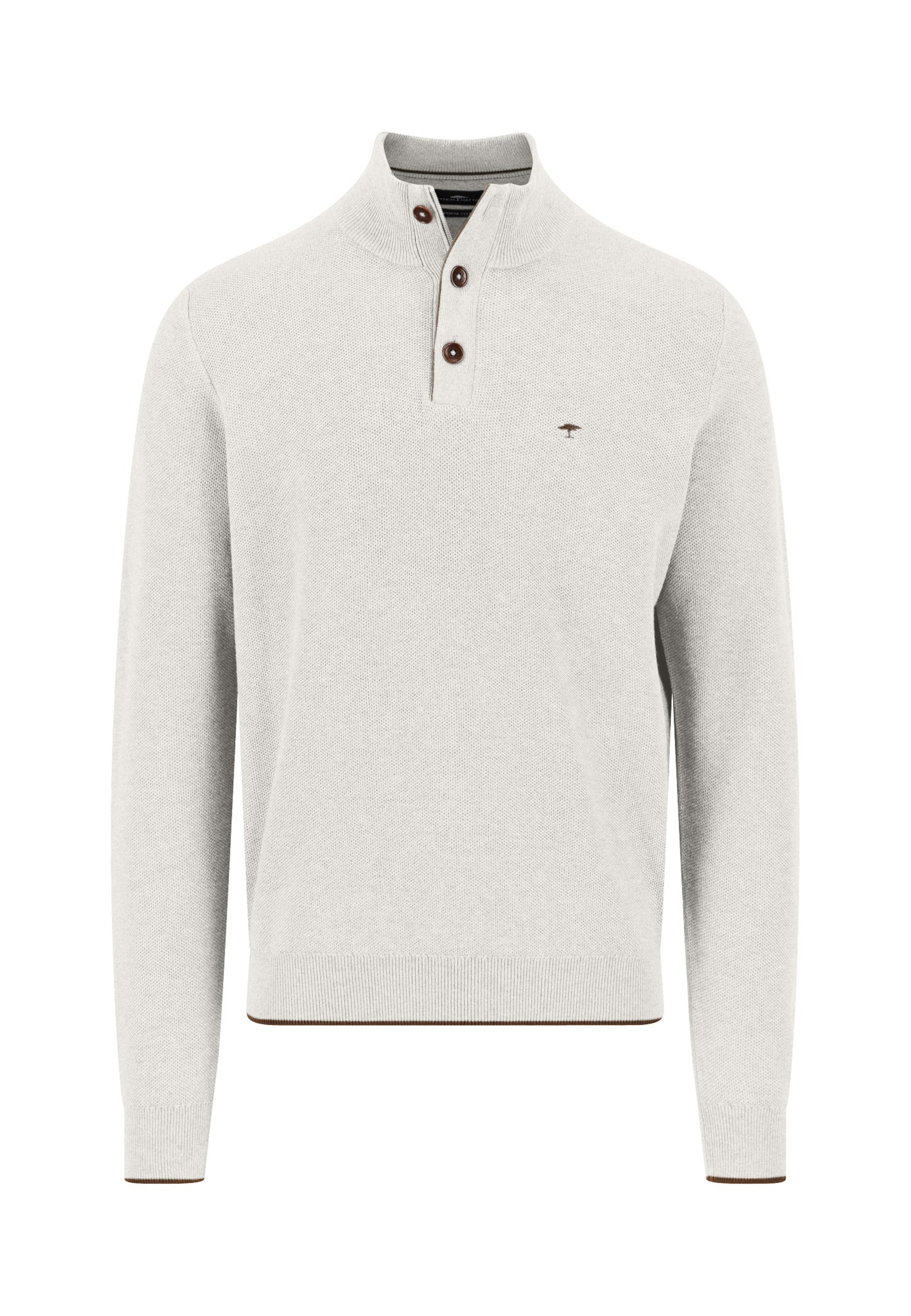 Fynch Hatton Troyer Button 1/4 Zip - Winter White