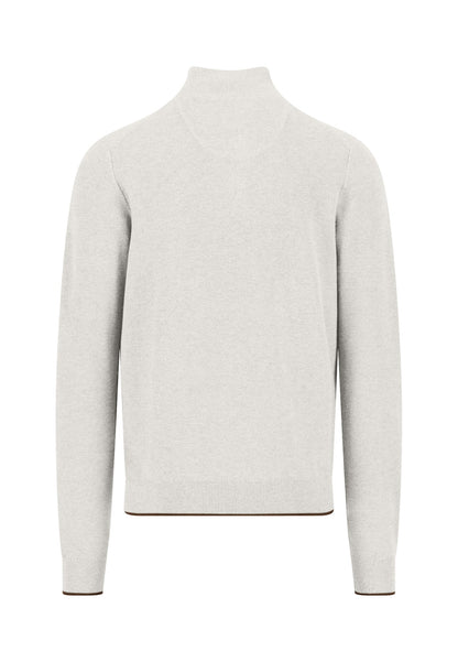 Fynch Hatton Troyer Button 1/4 Zip - Winter White