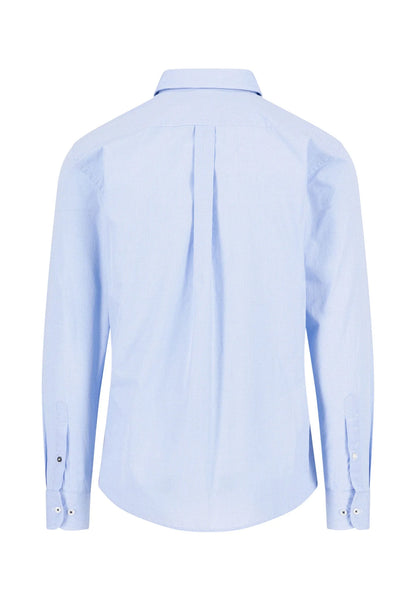 Fynch Hatton Essential Check Shirt-Soft Blue
