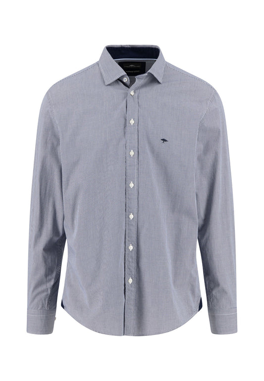 Fynch Hatton Shirt Long Sleeve Small Check - Navy