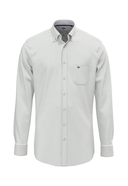 Fynch Hatton Essential Oxford Check Shirt - Dark Leaf