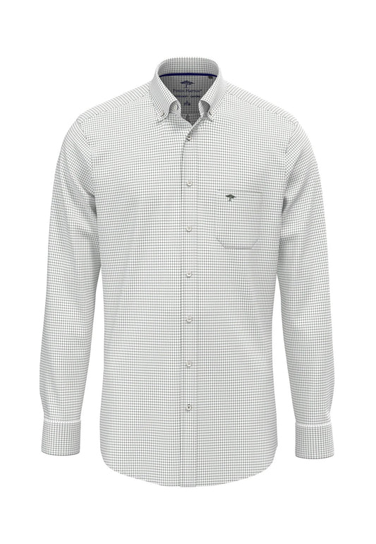 Fynch Hatton Essential Oxford Check Shirt - Dark Leaf