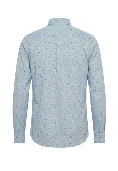 Fynch Hatton Cotton Printed Shirt - Magnolia  Blue