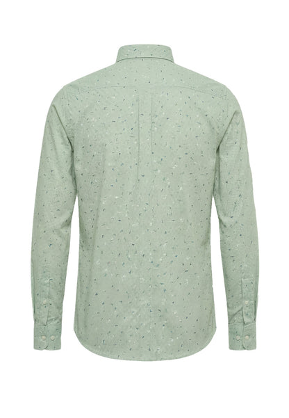 Fynch Hatton Printed Cotton Shirt - Avocado