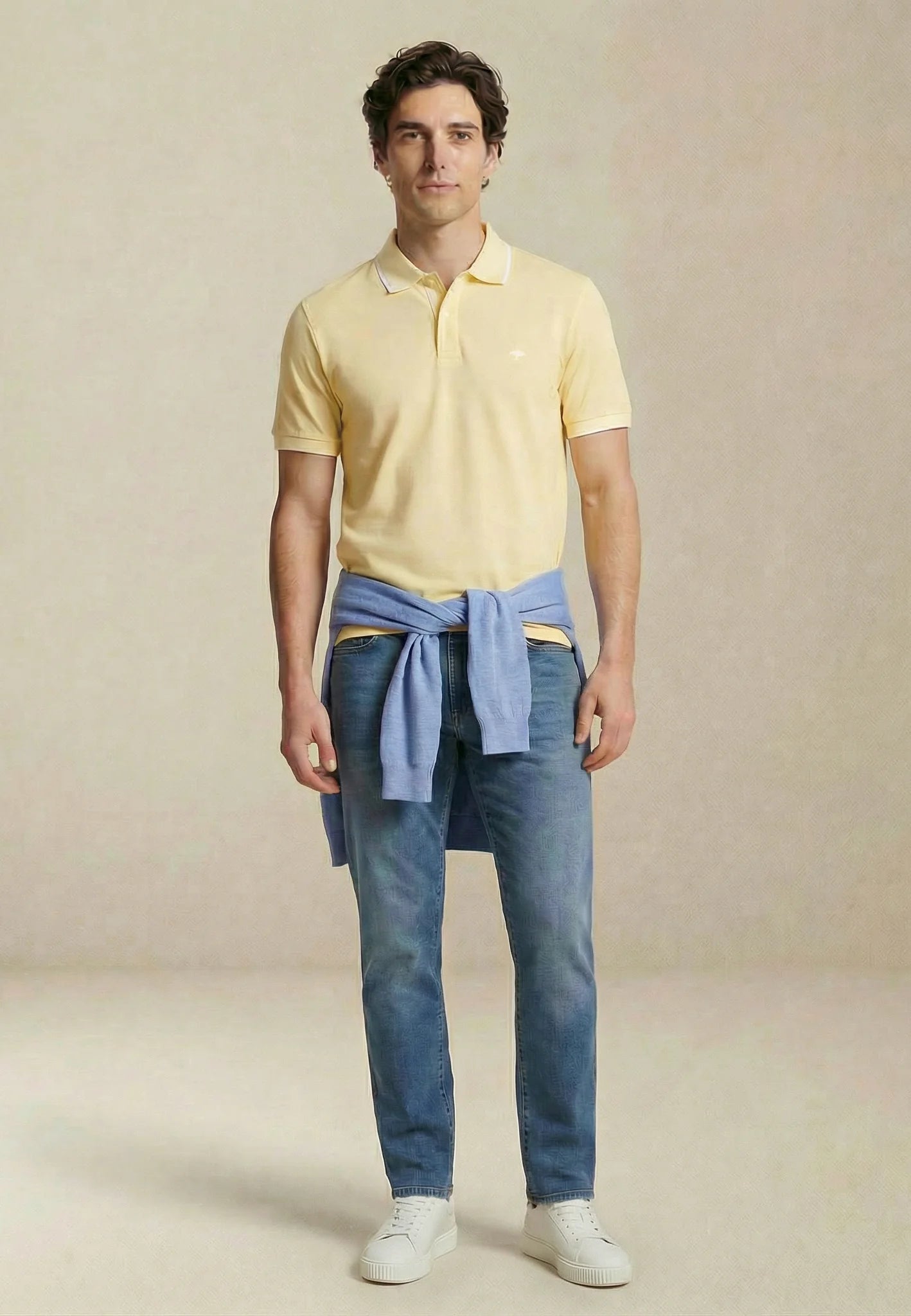 Fynch Hatton Modern Fit Polo Shirt - Pale Yellow
