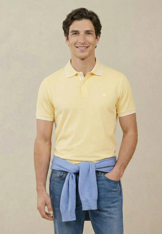Fynch Hatton Modern Fit Polo Shirt - Pale Yellow