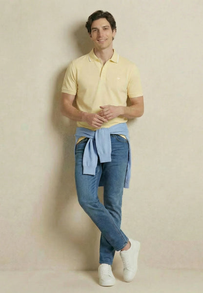 Fynch Hatton Modern Fit Polo Shirt - Pale Yellow