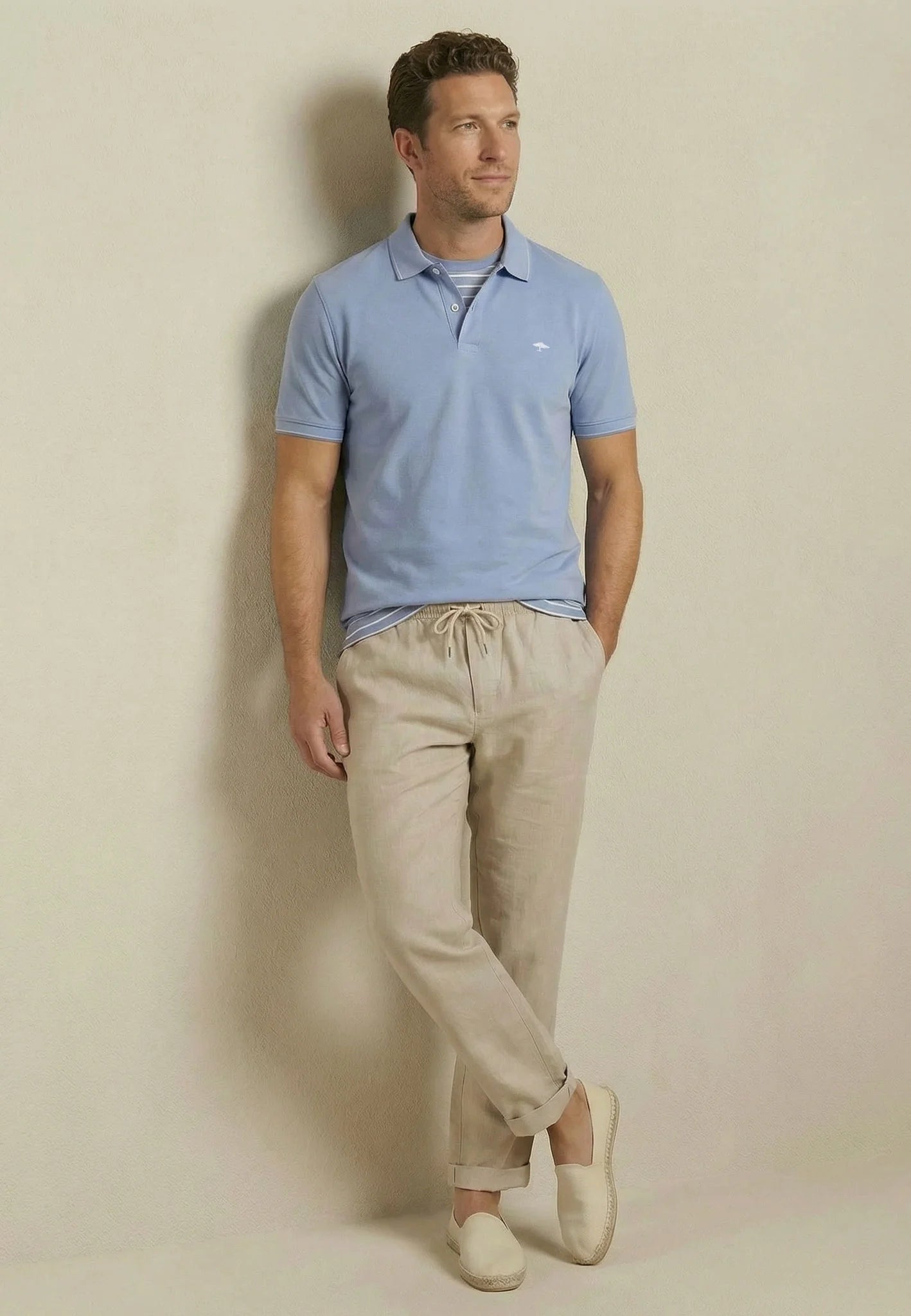 Fynch Hatton Cotton Modern Fit Polo - New Breeze