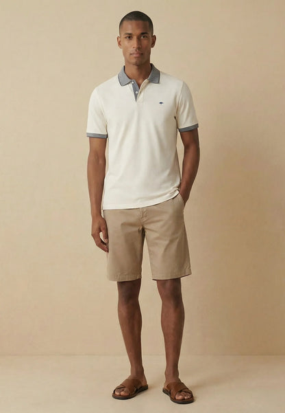 Fynch Hatton Cotton Modern Fit Polo - New Off White