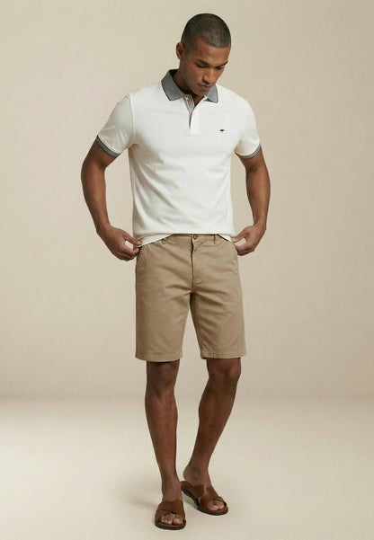 Fynch Hatton Cotton Modern Fit Polo - New Off White