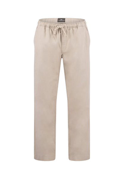 Beige pants with drawstring on a white background