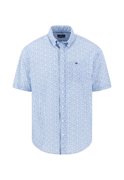 Fynch Hatton Short Sleeve Summer Print Shirt - Magnolia Blue