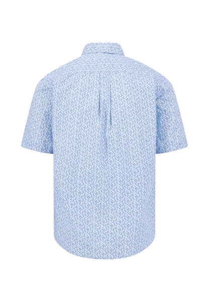 Fynch Hatton Short Sleeve Summer Print Shirt - Magnolia Blue