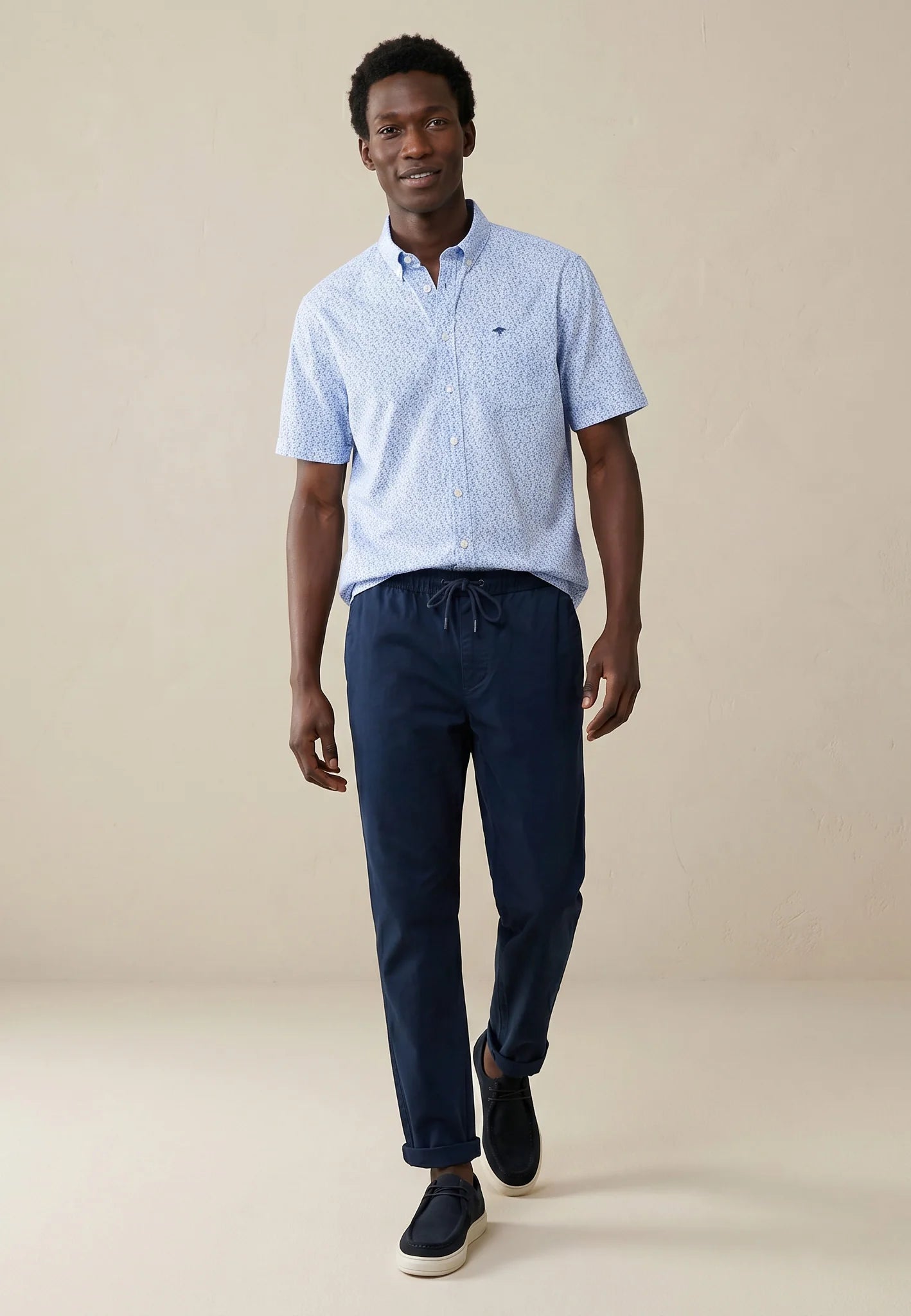 Fynch Hatton Twill Drawstring Pants - Dark Navy