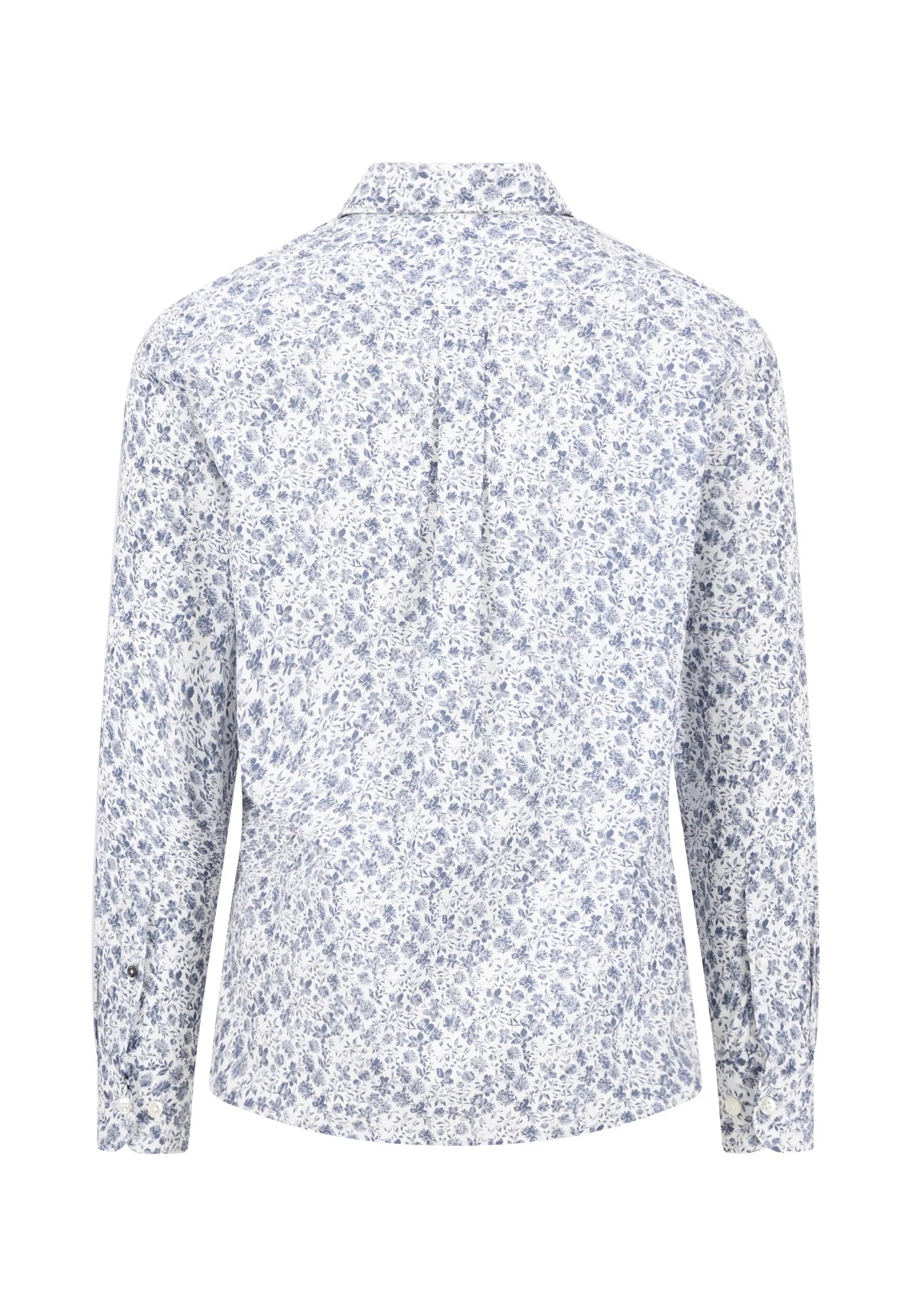 Fynch Hatton Long Sleeve Cotton Pattern Shirt - Horizon