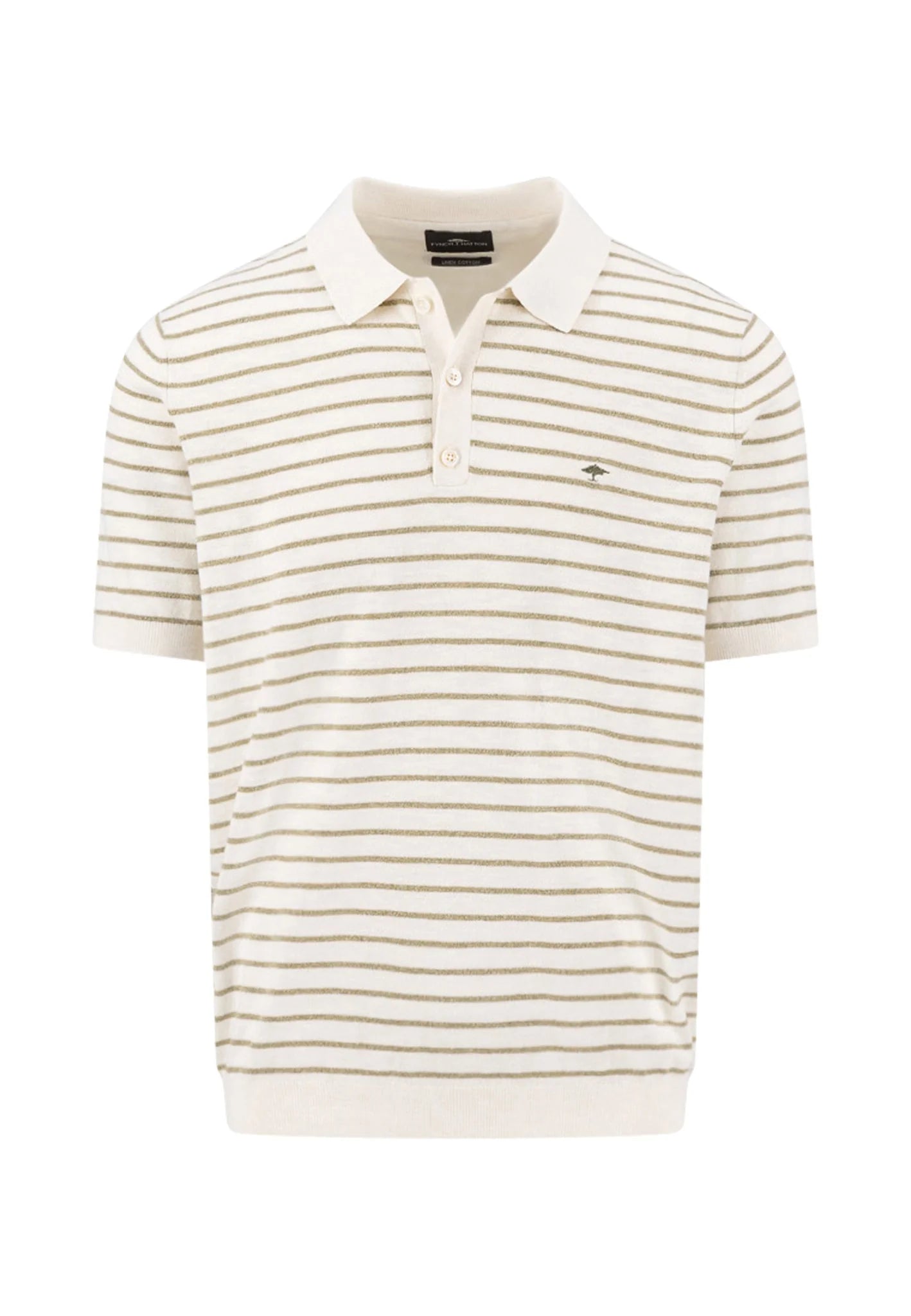 Striped polo shirt on a white background