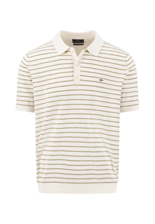 Striped polo shirt on a white background