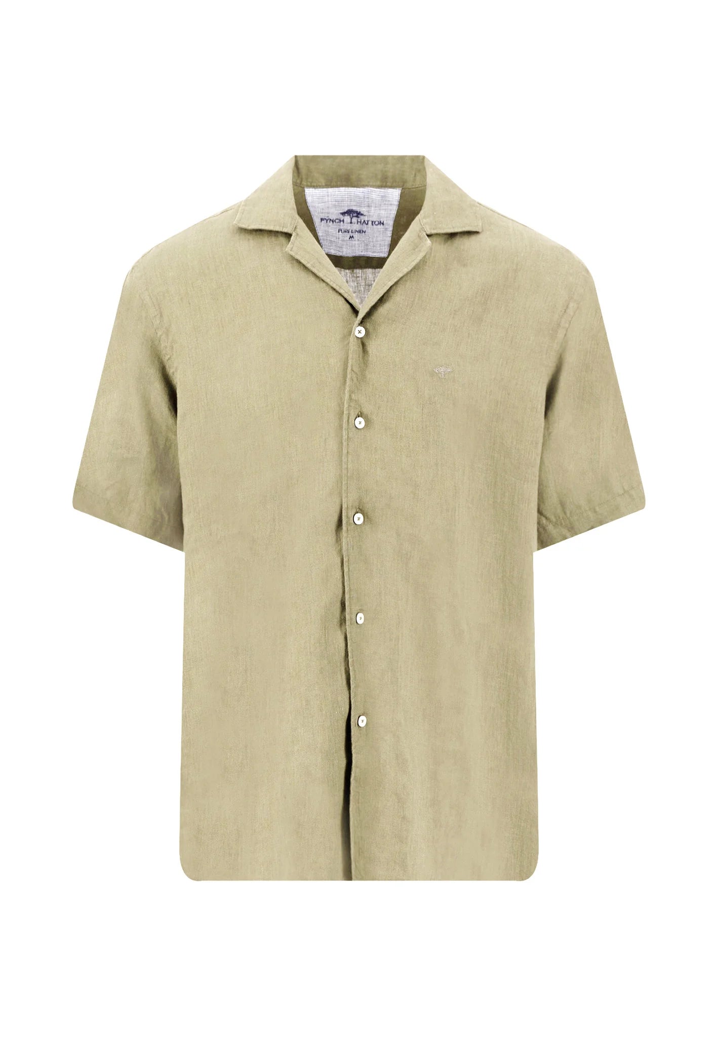 Beige short-sleeve shirt on a white background
