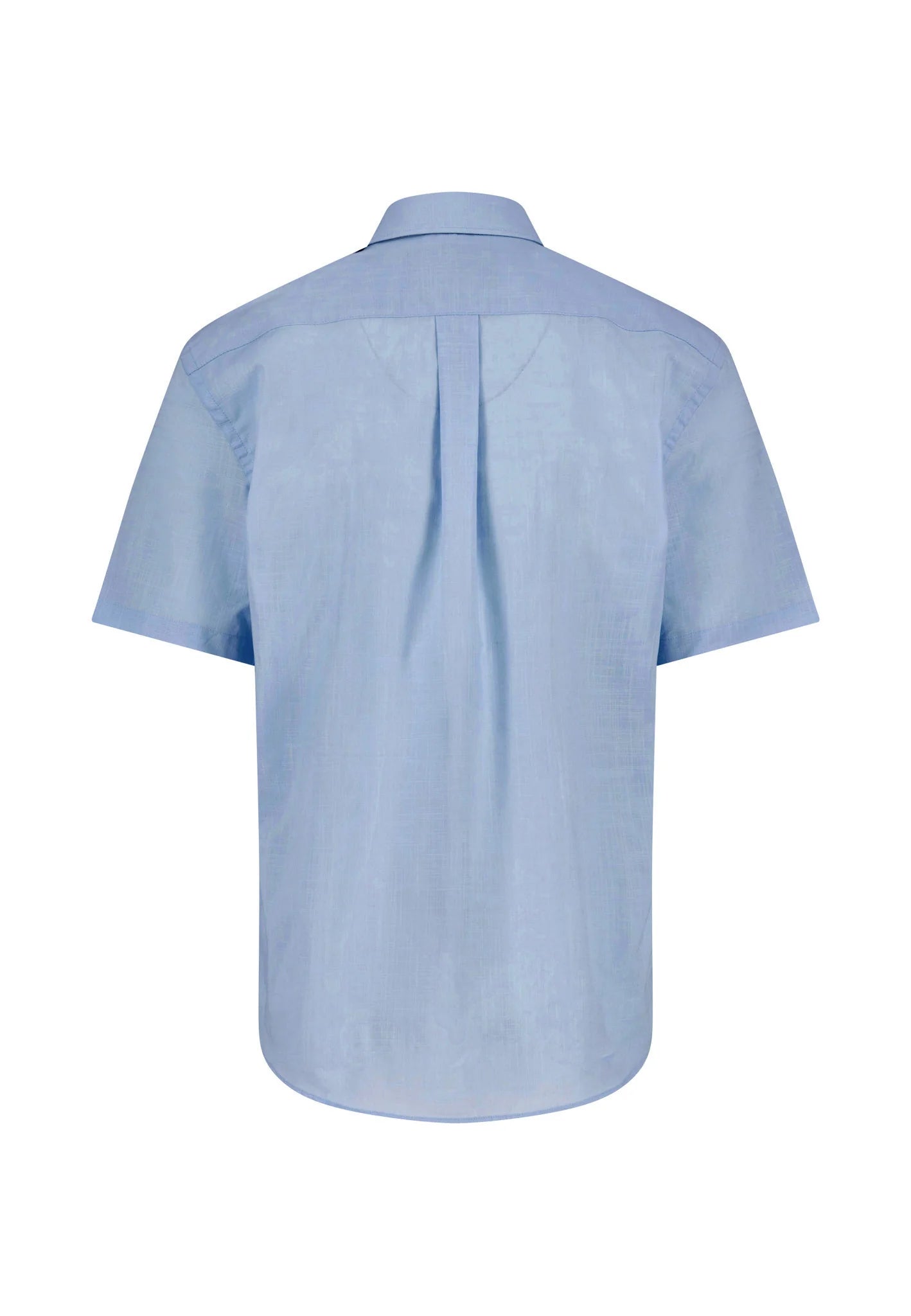 Light blue short-sleeve shirt on a white background
