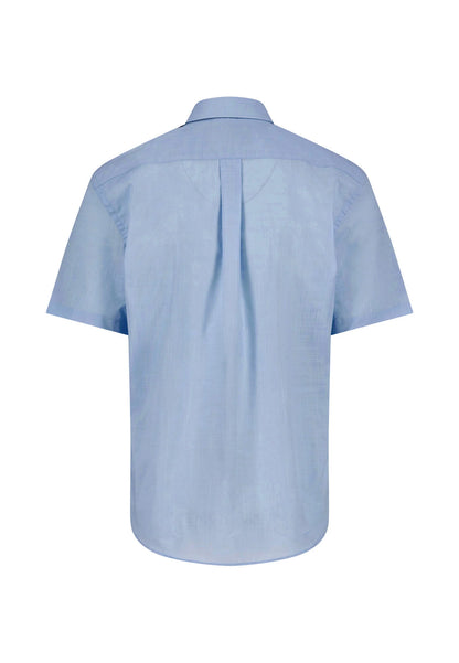 Light blue short-sleeve shirt on a white background