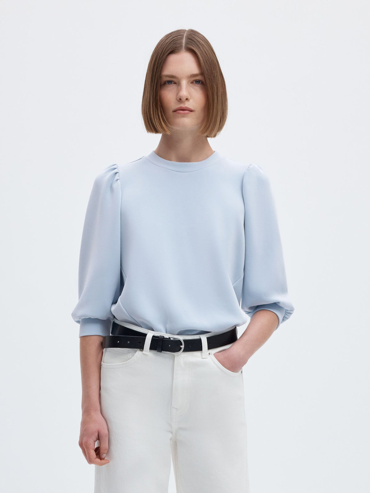 Selected Tenny Puff Sleeve Sweater - Cashmere Blue