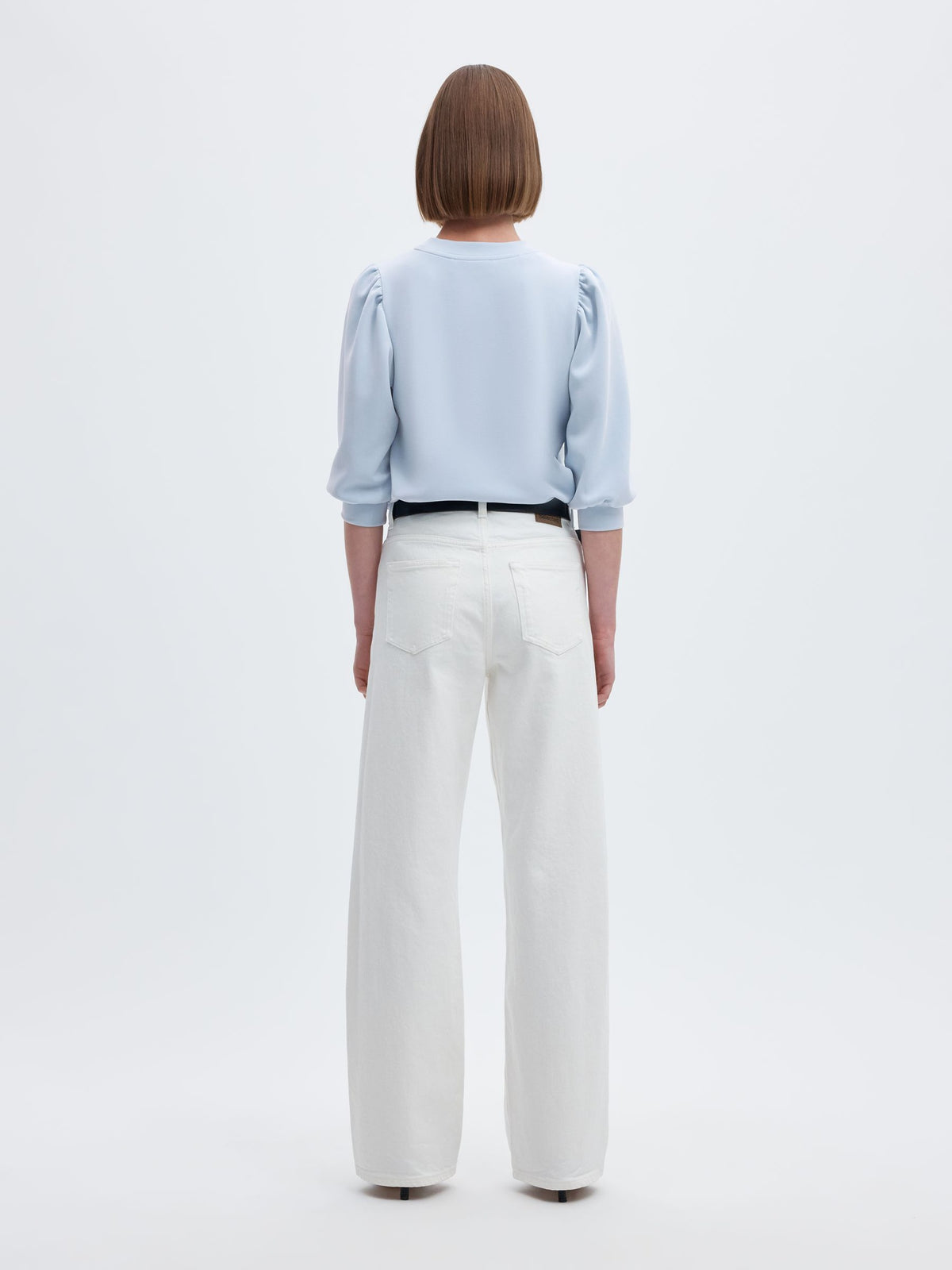 Selected Tenny Puff Sleeve Sweater - Cashmere Blue