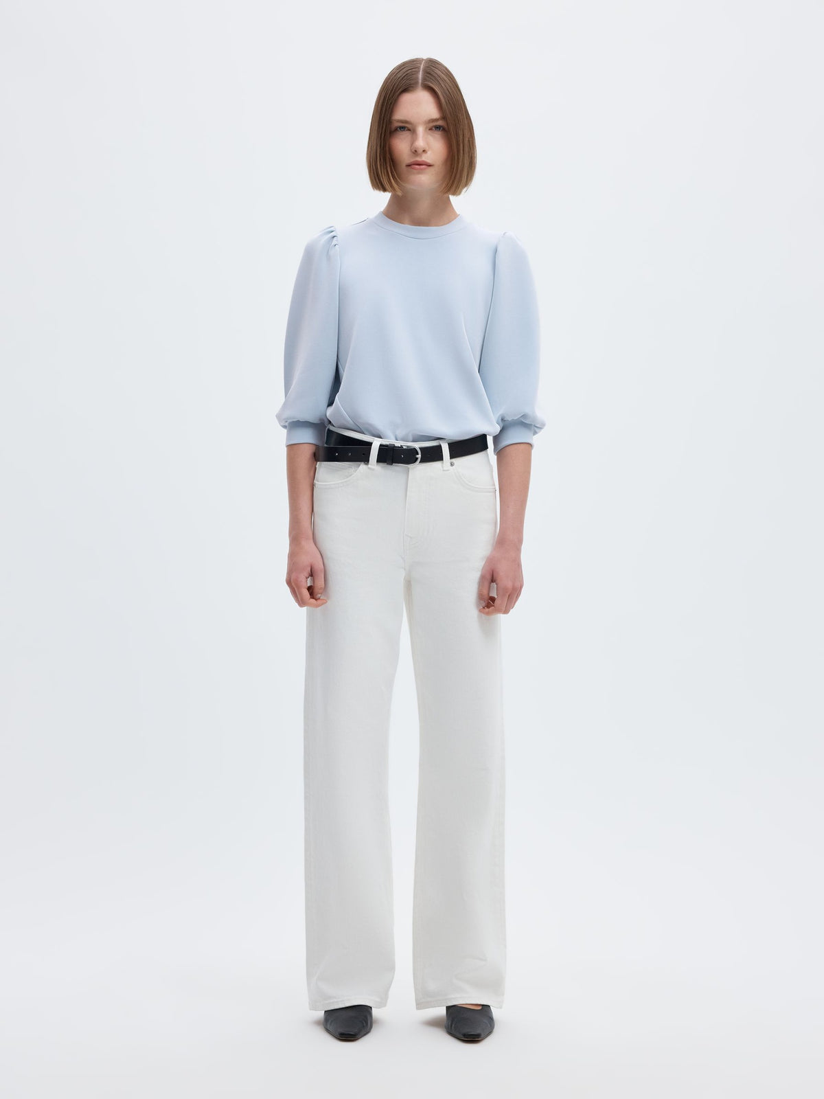 Selected Tenny Puff Sleeve Sweater - Cashmere Blue