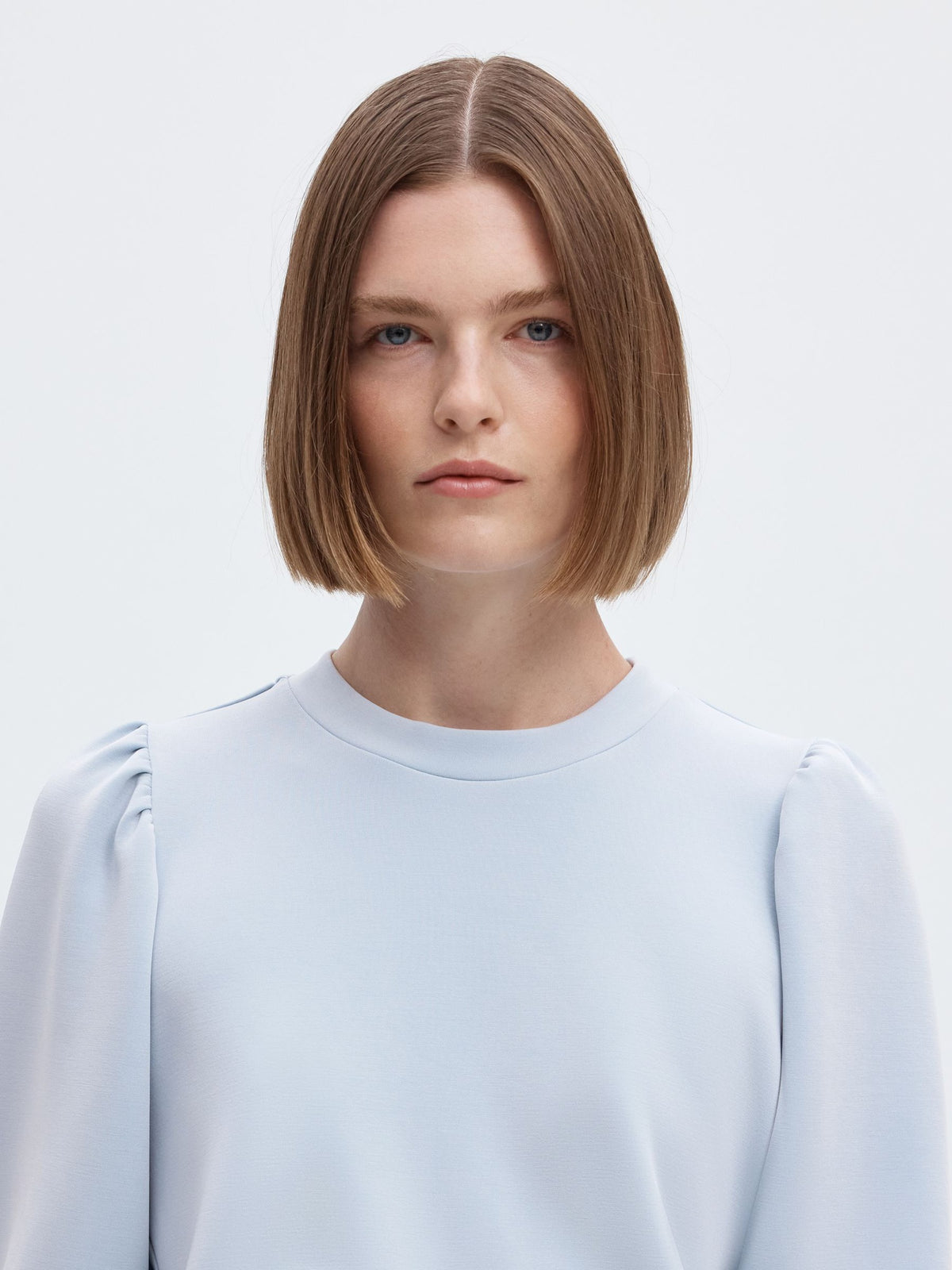 Selected Tenny Puff Sleeve Sweater - Cashmere Blue