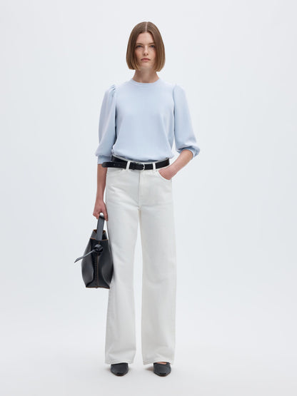 Selected Tenny Puff Sleeve Sweater - Cashmere Blue