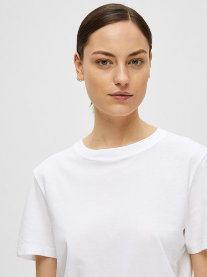 Selected Femme Classic Crew Neck Tee - White