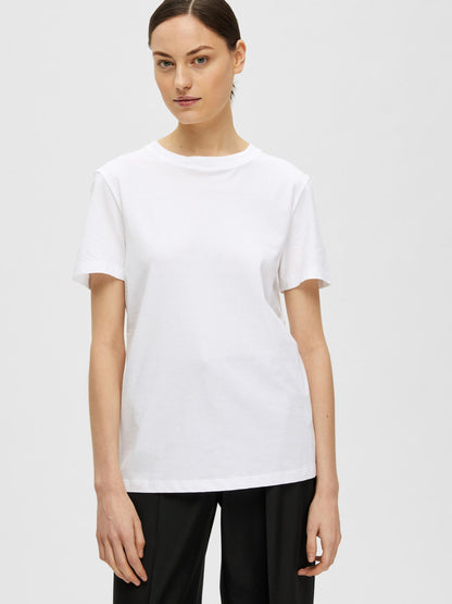 Selected Femme Classic Crew Neck Tee - White