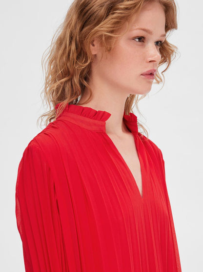 Selected Femme Darcie Ankle Plisse Dress - Ski Patrol