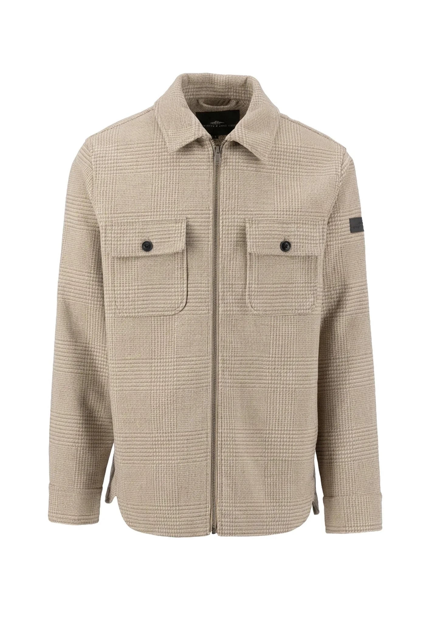 Beige checkered jacket on a white background