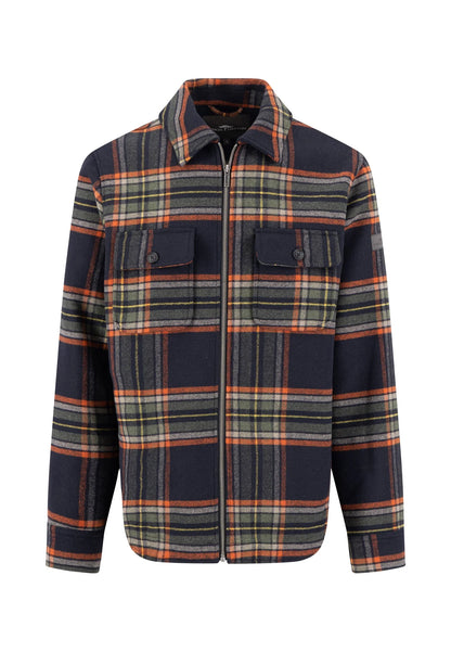 Plaid shirt with a collar on a white background