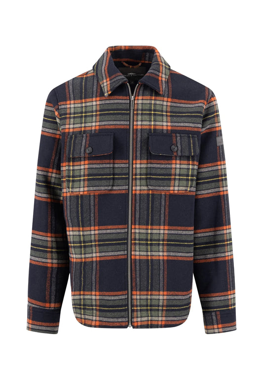 Plaid shirt with a collar on a white background