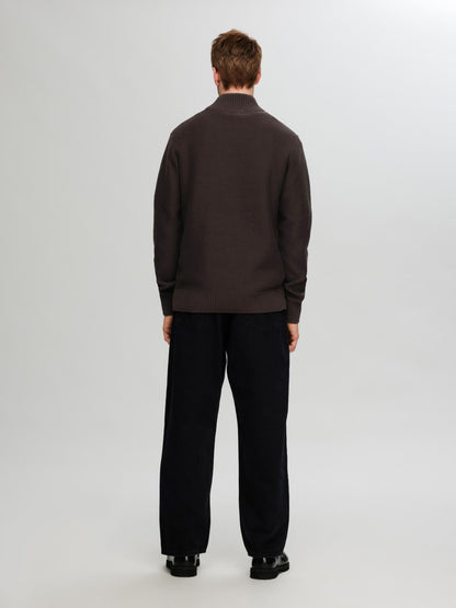 Selected Homme Haxel Half Zip Pullover - Chocolate