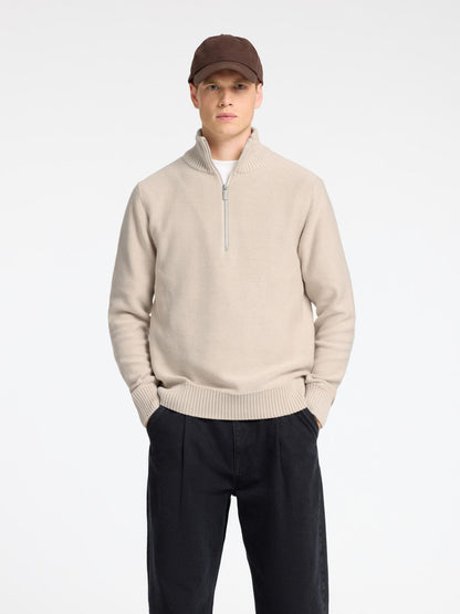 Selected Homme Haxel Half Zip - Oatmeal