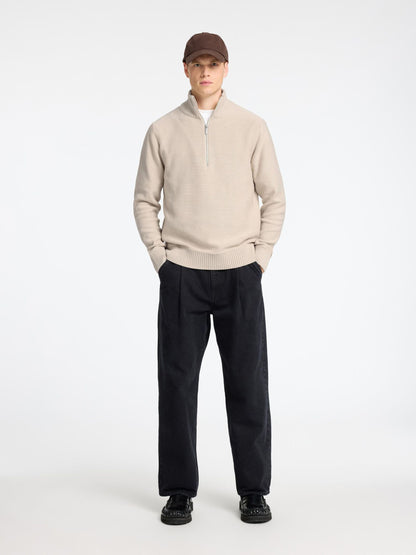 Selected Homme Haxel Half Zip - Oatmeal