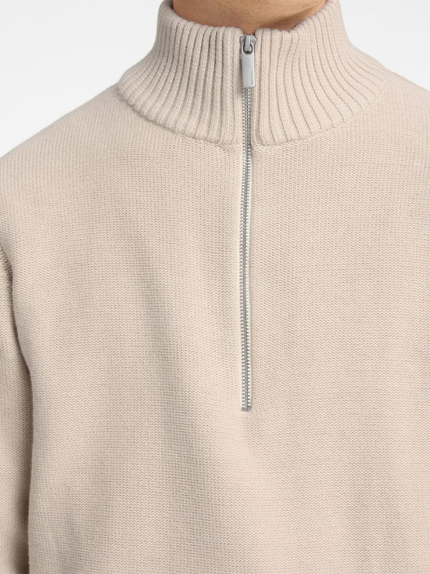 Selected Homme Haxel Half Zip - Oatmeal