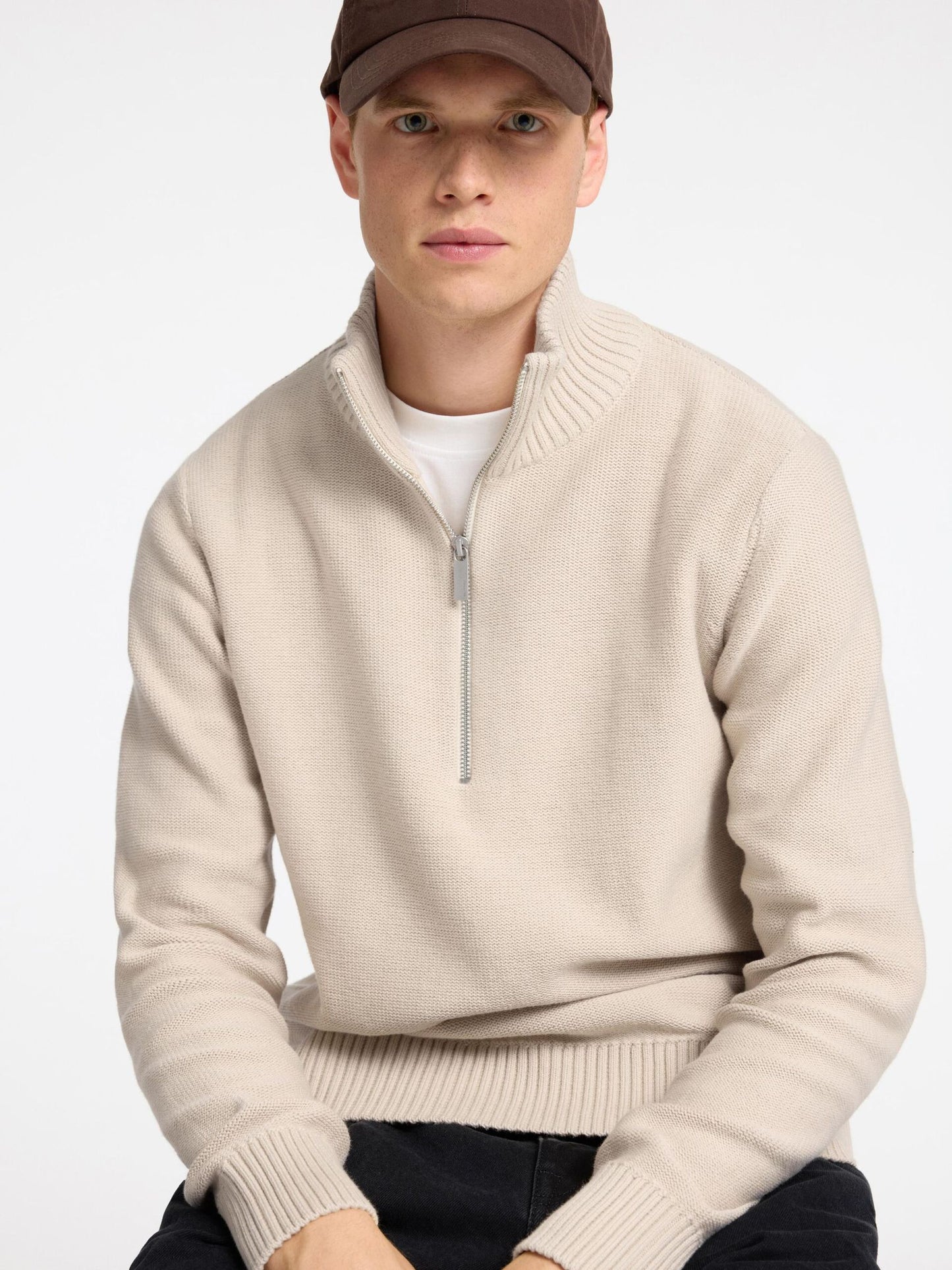 Selected Homme Haxel Half Zip - Oatmeal