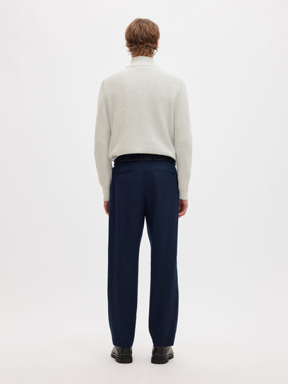Selected Half Zip Jumper - Light grey