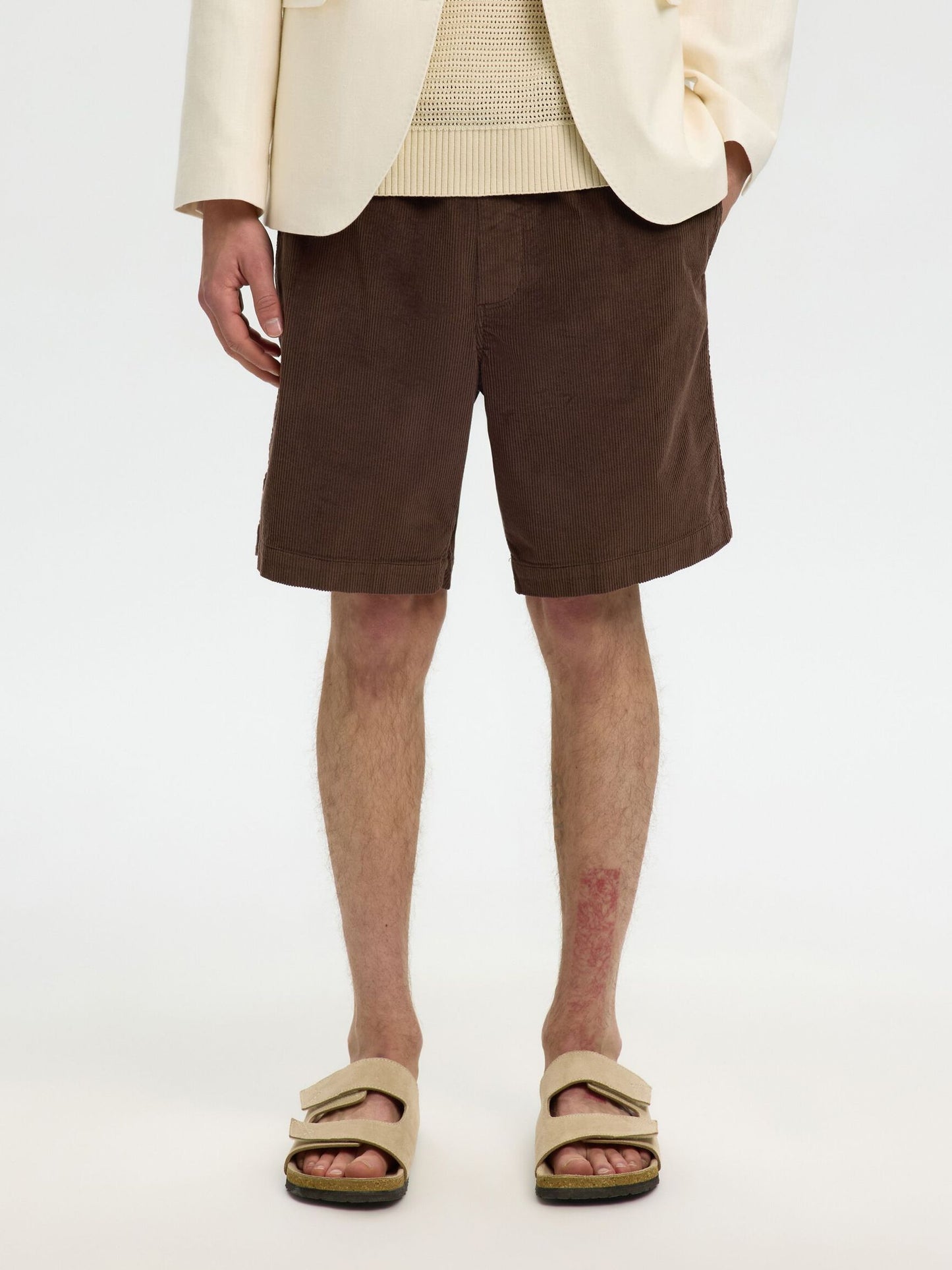 Selected Jace Cord Shorts - Brown
