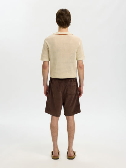 Selected Jace Cord Shorts - Brown