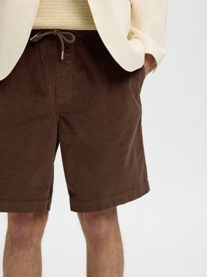 Selected Jace Cord Shorts - Brown
