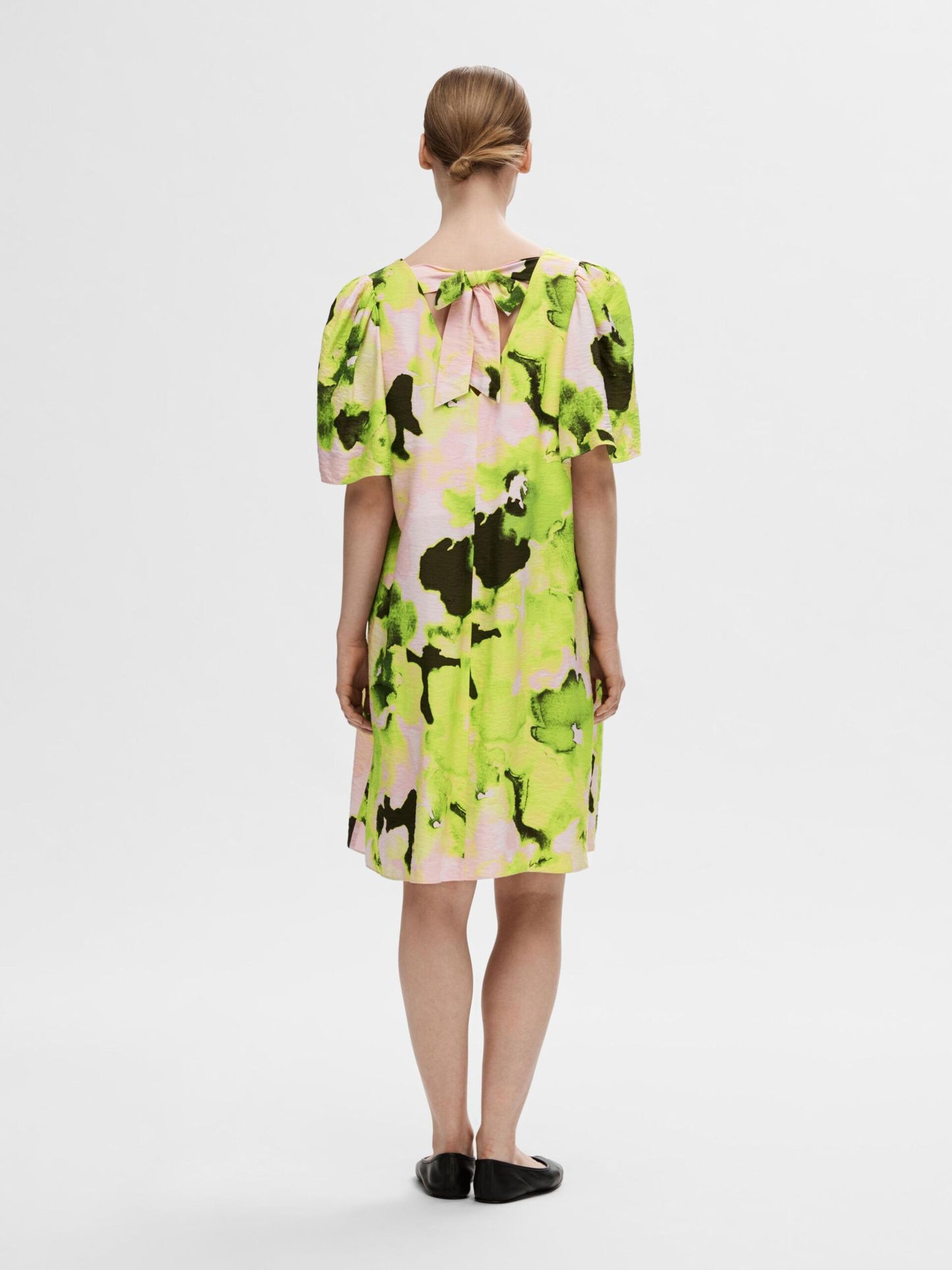 Selected Femme Helinda Mini Dress - Lime Green