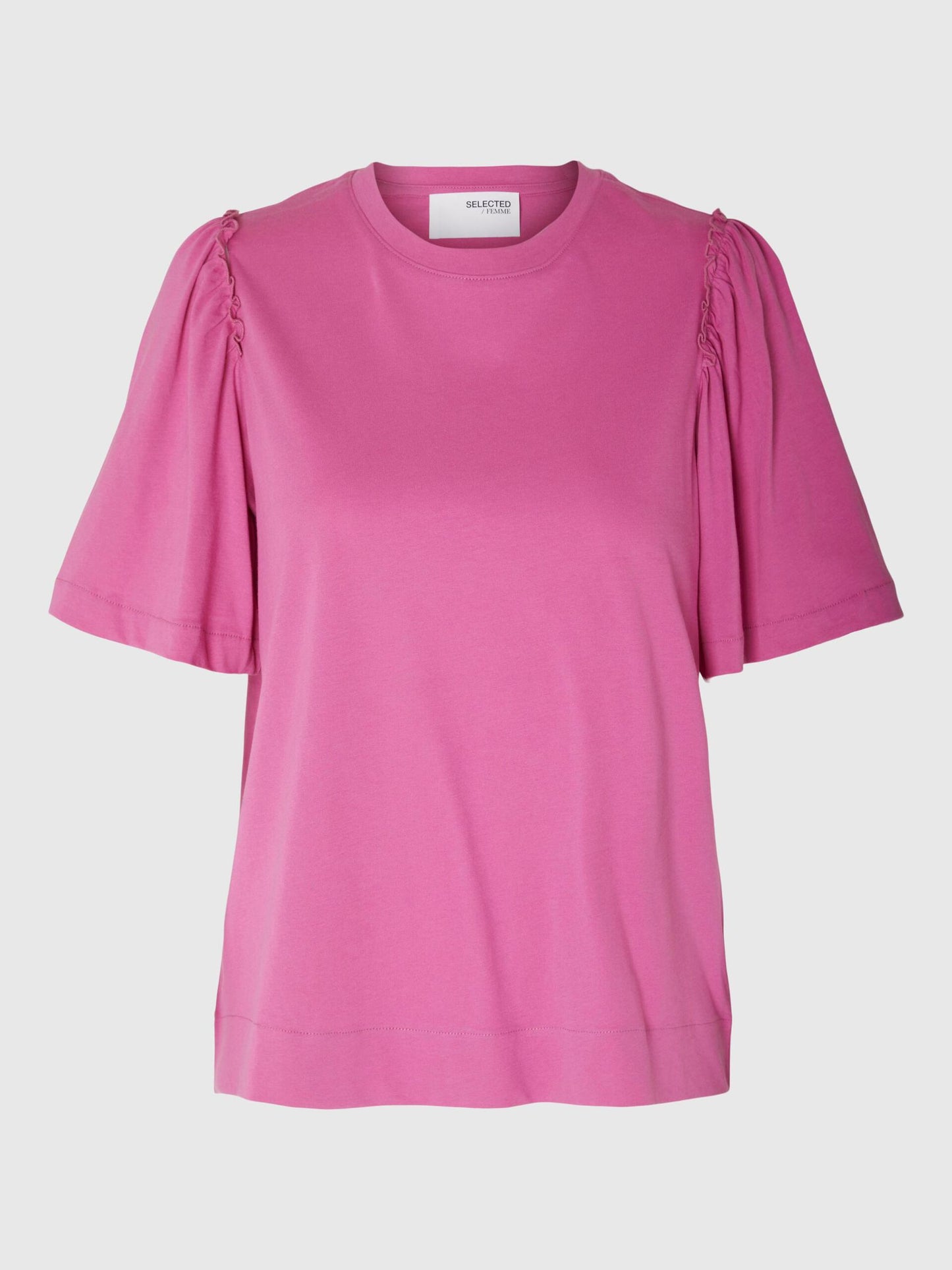 Selected Femme Penelope Ruffle Tee - Pink