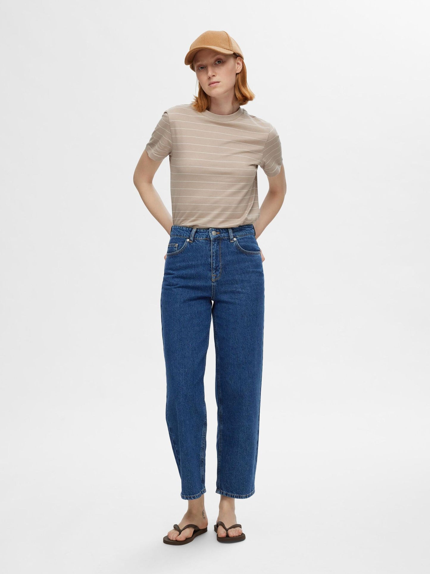 Selected Femme Straight Crop Jeans - Medium Blue Denim