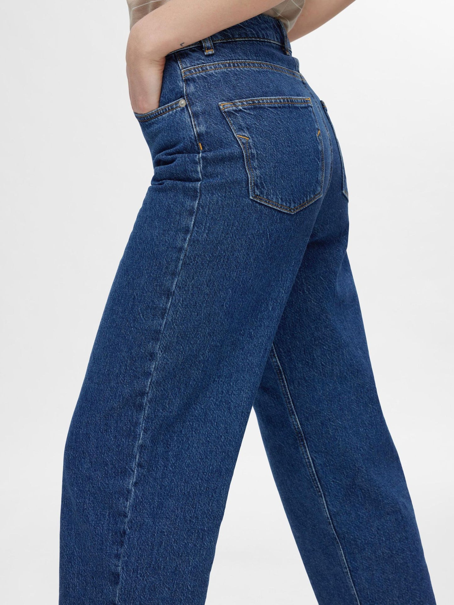 Selected Femme Straight Crop Jeans - Medium Blue Denim